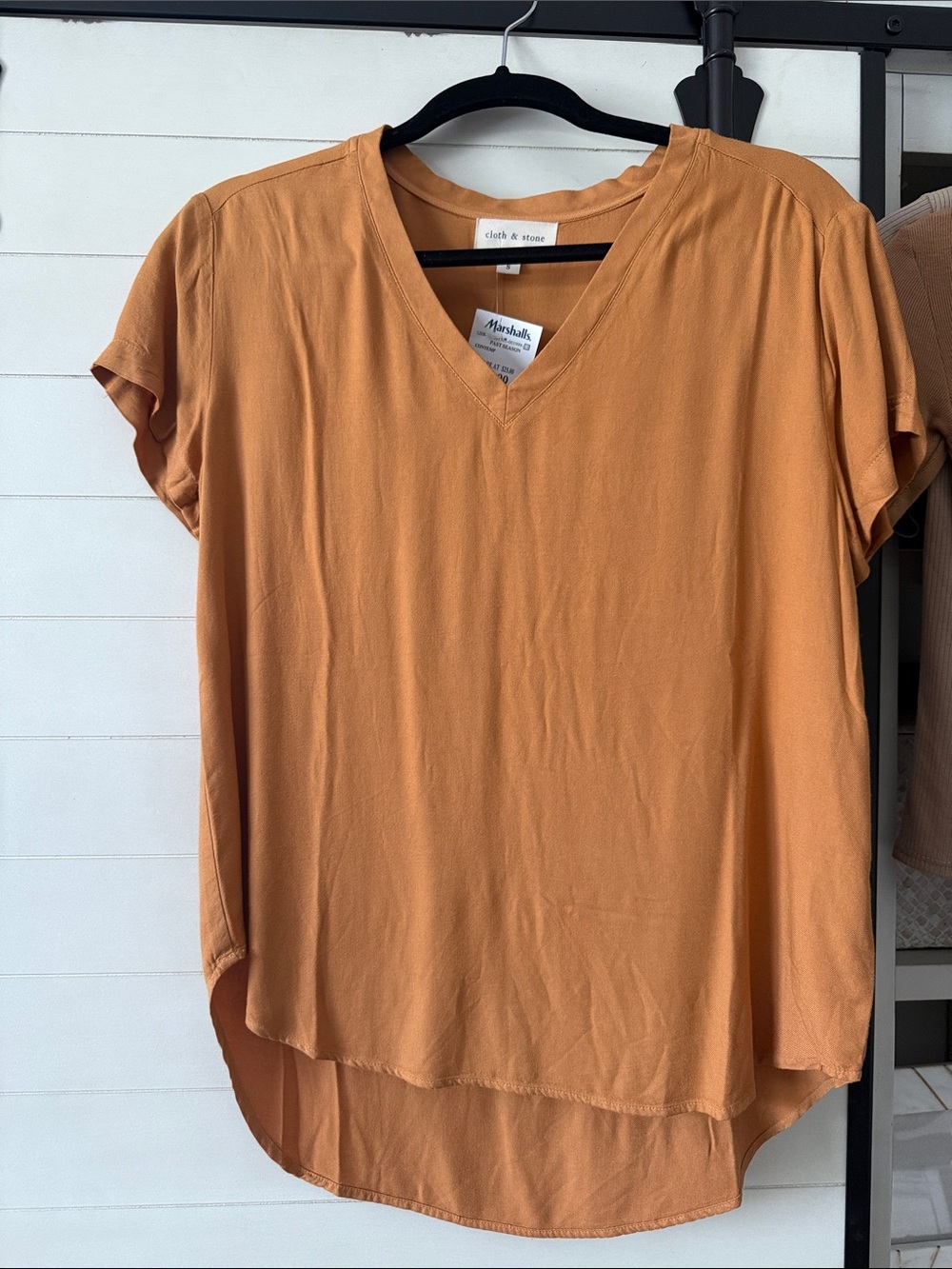 cloth & stone Burnt Orange V-Neck Short Sleeve Tunic